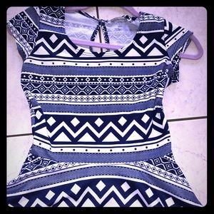 Navy and white peplum top!